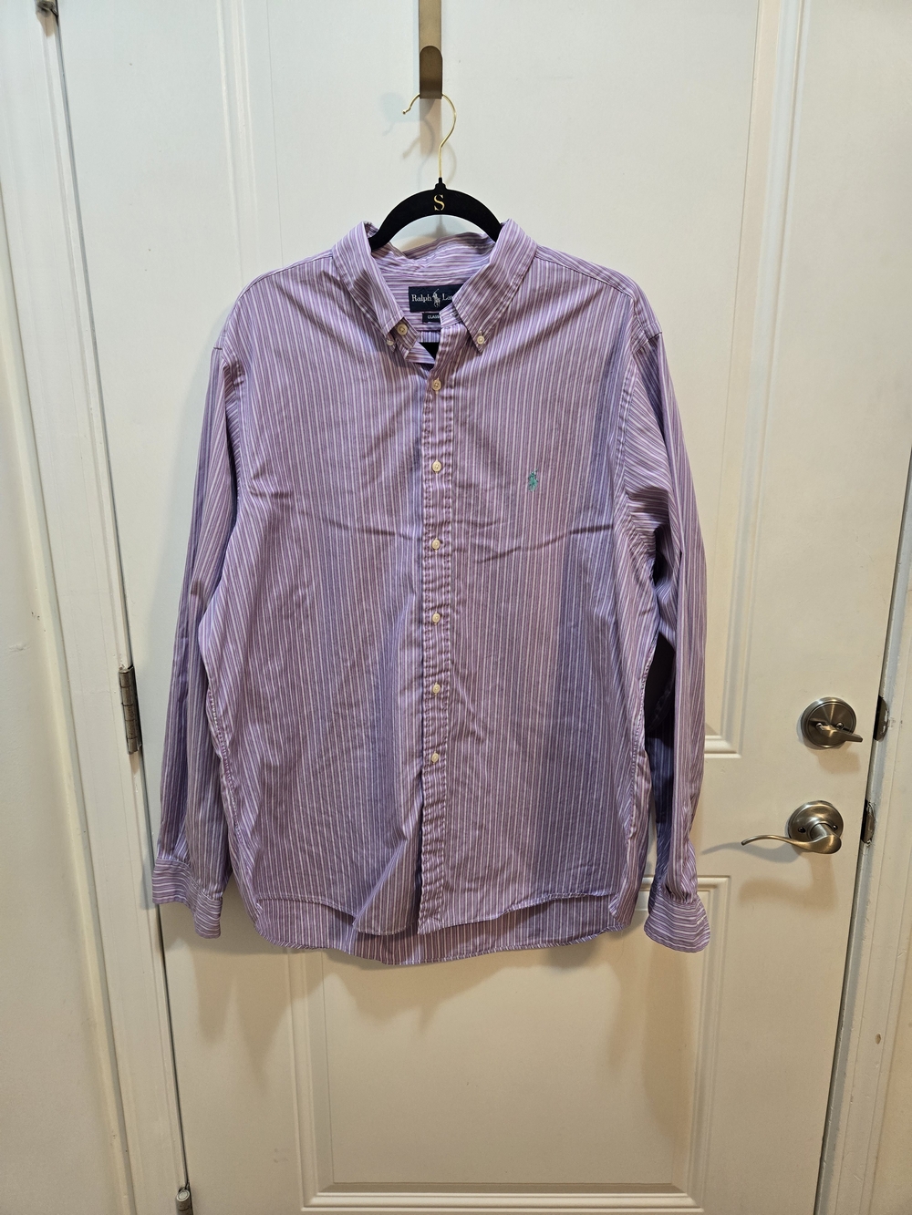 Polo by Ralph Lauren Men's Lavender & White Striped Button-Down Shirt